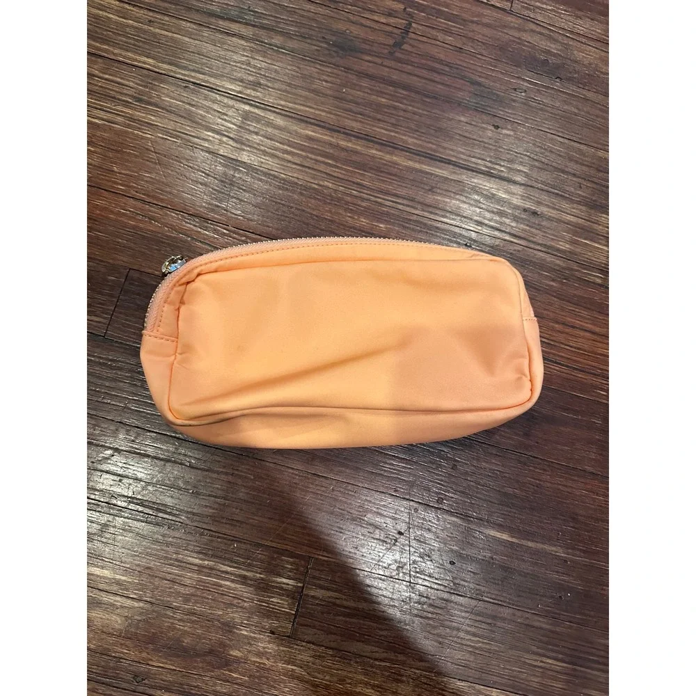 Stoney Clover Lane Small Nylon Pouch Peach Nectar Orange Makeup Travel Bag